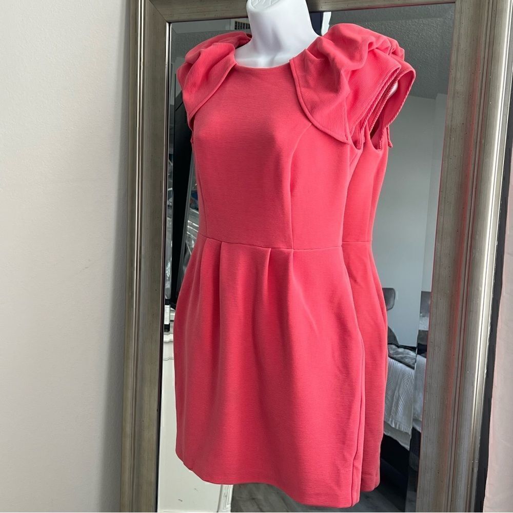 ASOS Classic Cocktail Mini Dress Coral Color Size 8. - Picture 3 of 8